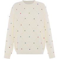Gestreifte Strickjacke mit Knopfverschluss