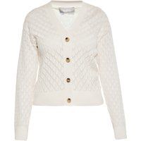 Gerippte Strickjacke mit V-Ausschnitt