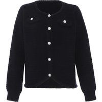 Gestreifte, paillettenbesetzte Strickjacke