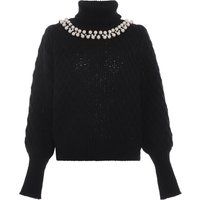 Gestreifte, paillettenbesetzte Strickjacke