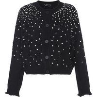 Gestreifte, paillettenbesetzte Strickjacke