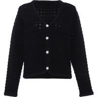 Gestreifte, paillettenbesetzte Strickjacke