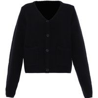 Gestreifte, paillettenbesetzte Strickjacke
