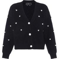 Gestreifte, paillettenbesetzte Strickjacke