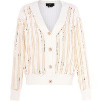 Strickjacke mit Pailletten und V-Ausschnitt