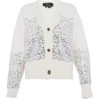 Strickjacke mit Pailletten und V-Ausschnitt
