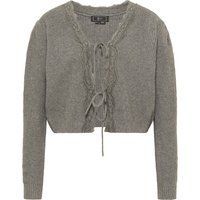 Strickjacke mit Schnürung und Spitze
