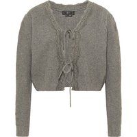 Strickjacke mit Schnürung und Spitze