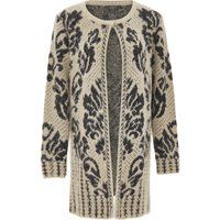 Faina Strickjacke Damen beige/schwarz