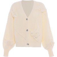 Strickjacke mit floralen Verzierungen