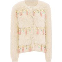 IZIA Strickjacke Damen Wollweiß
