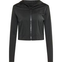 Damen Cropped Kapuzenpullover mit Reißverschluss