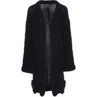Lange Strickjacke mit Zopfmuster, offen