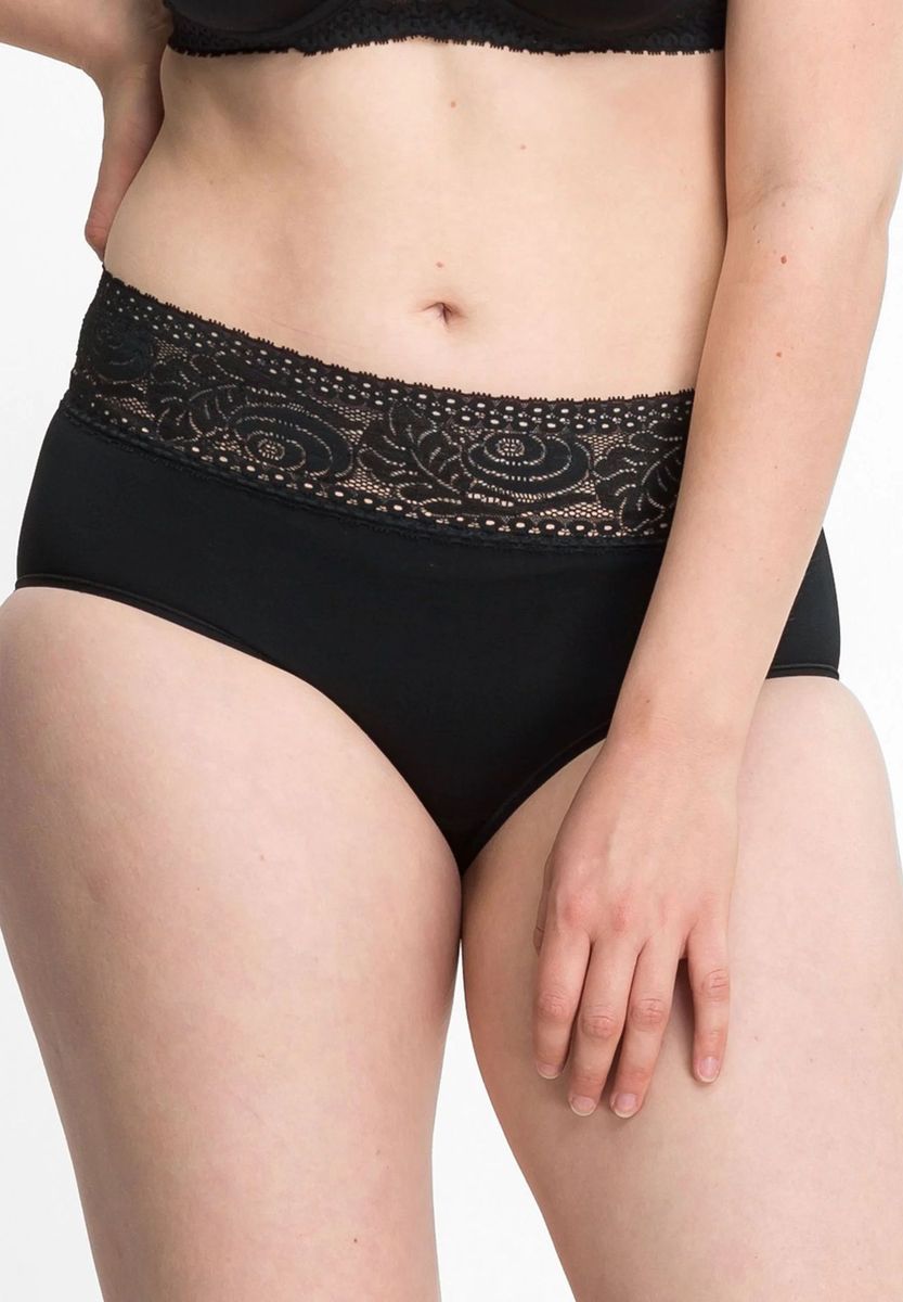 Schwarze Damen-Slips mit Spitze