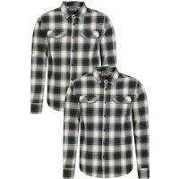 Herren Flanellhemd Klassisch 2er-Pack