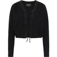 Strickjacke mit Spitzenbesatz und Bindebändern