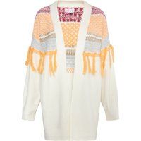 IZIA Strickjacke Damen Wollweiß Orange