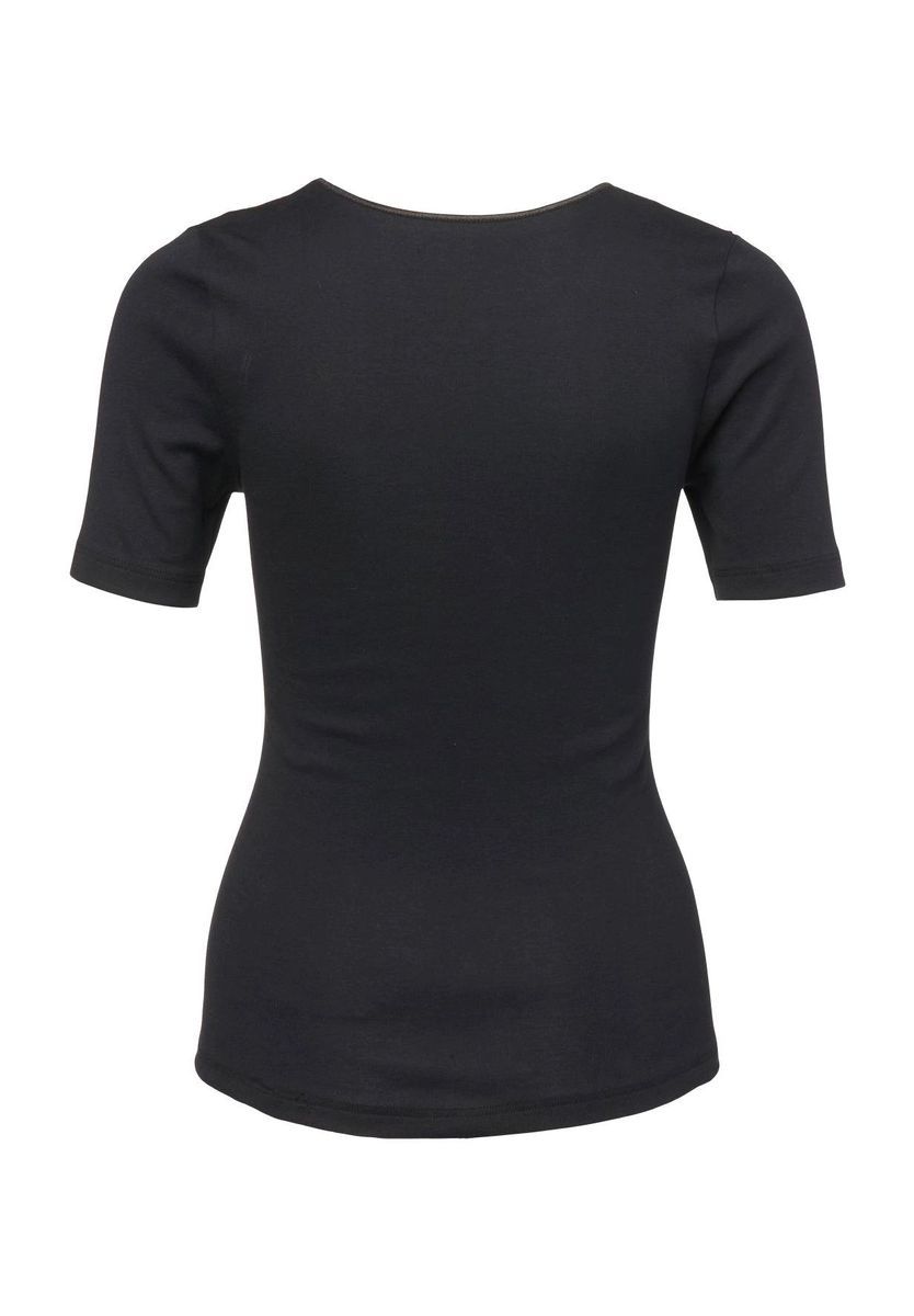 Figurbetontes U-Ausschnitt Kurzarm-Shirt