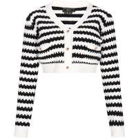 Faina Strickjacke Frauen cremeweiß schwarz