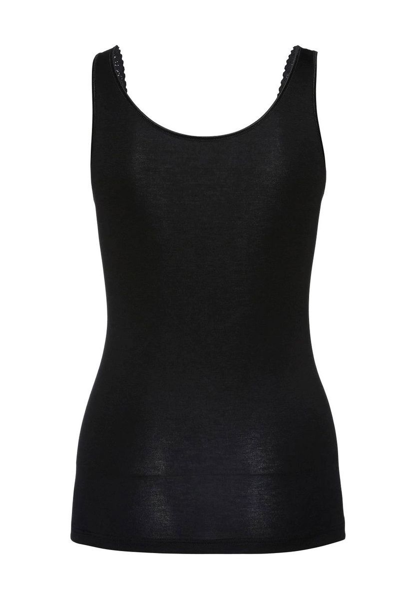 Nahtloses Unterhemd mit Spitzenbesatz