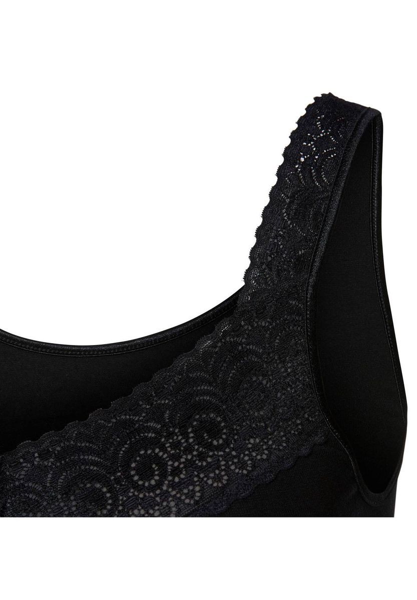 Nahtloses Unterhemd mit Spitzenbesatz