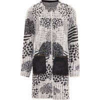 Faina Strickjacke Damen wollweiß schwarz
