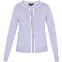 Klassische Strickjacke mit Kontrastbesatz