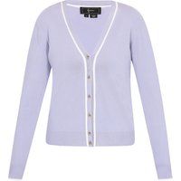 Klassische Strickjacke mit Kontrastbesatz
