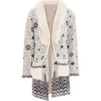 Faina Strickjacke Damen wollweiß schwarz