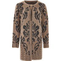 Faina Strickjacke Damen Dunkelrosa Schwarz