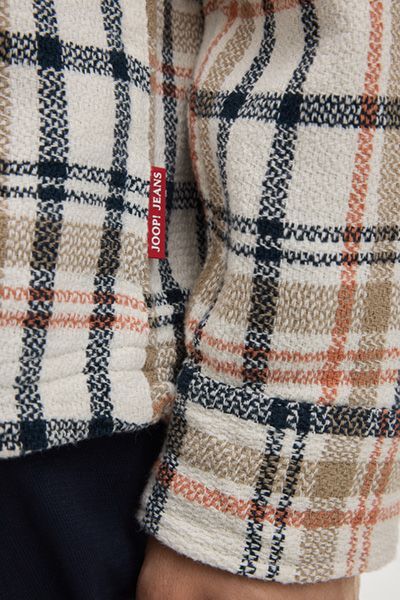 Joop! Jeans Harvi Overshirt Offwhite Kariertes Flanellhemd aus Baumwolle