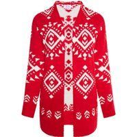 IZIA Strickjacke Damen rot weiss