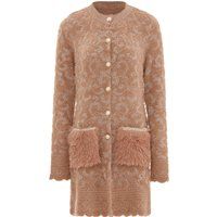 Faina Strickjacke Damen Dunkelrosa Rosa Gold