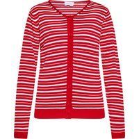 Gestreifte Strickjacke mit Knopfverschluss