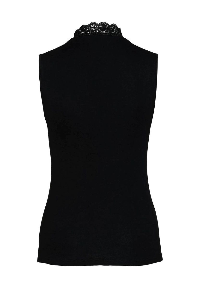 Ärmelloses Spitzentop mit Stehkragen