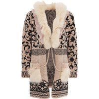 Faina Strickjacke Damen rosa schwarz