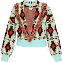 IZIA Strickjacke Frauen türkis mehrfarbig