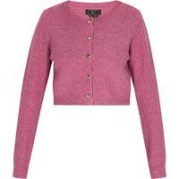 Kurze Strickjacke mit Herzknöpfen