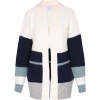 Farbblock-Strickjacke mit offener Vorderseite
