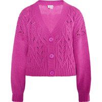 Kurze Zopfstrick-Strickjacke