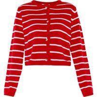 Gestreifte Strickjacke aus Baumwolle