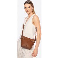Braune Beuteltasche aus Kunstleder
