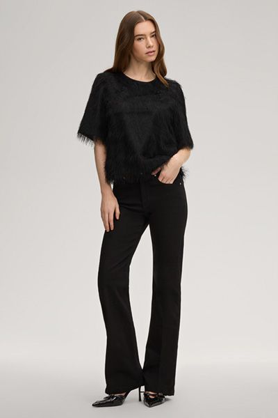 Joop! Chrisi Schwarze Bootcut-Jeans mit hohem Bund Baumwollmischung