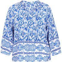 usha Bluse Frauen blau weiß