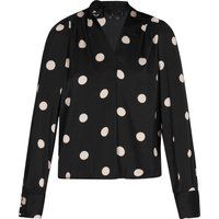 Gepunktete Bluse mit Bindekragen