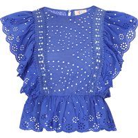 Rüschenbluse mit Lochstickerei