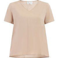 Damen V-Ausschnitt Kurzarm Bluse