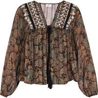 usha Bluse Frauen schwarz mehrfarbig