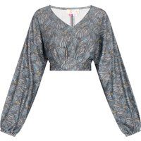Gemustertes Crop-Top mit langen Ärmeln