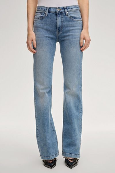 Joop! Chrisi Bootcut-Jeans mit Hoher Taille Hellblau gewaschene Baumwollmischung